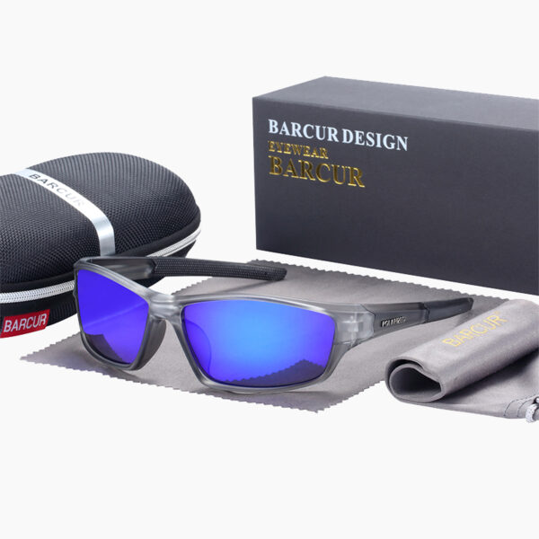 BARCUR - Γυαλιά Ηλίου Active Matte Γκρι Σκελετός & Dark Blue Φακός Polarized (2042)