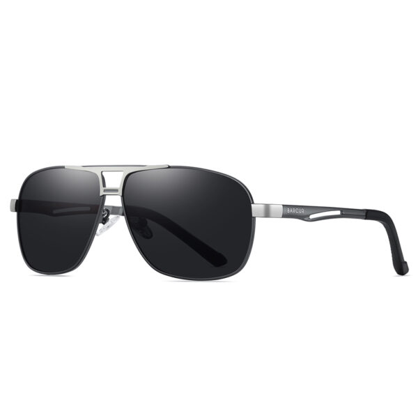 BARCUR – Γυαλιά Ηλίου Pilot Stainless Γκρι/Ασημί Σκελετός & Grey Φακός Polarized (8039)