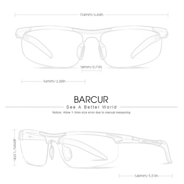 BARCUR – Γυαλιά Ηλίου Active Stainless Ασημί Σκελετός & Μπλε Φακός Polarized (6010)