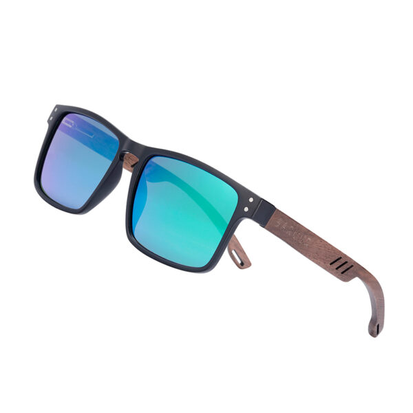 BARCUR – Γυαλιά Ηλίου Walnut Square Style με Green Polarized Φακό (4018)