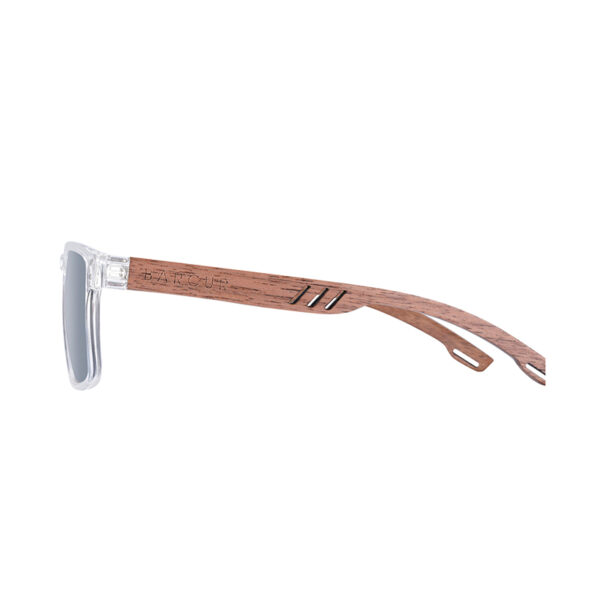 BARCUR – Γυαλιά Ηλίου Walnut Square Style με Silver Polarized Φακό (4018)