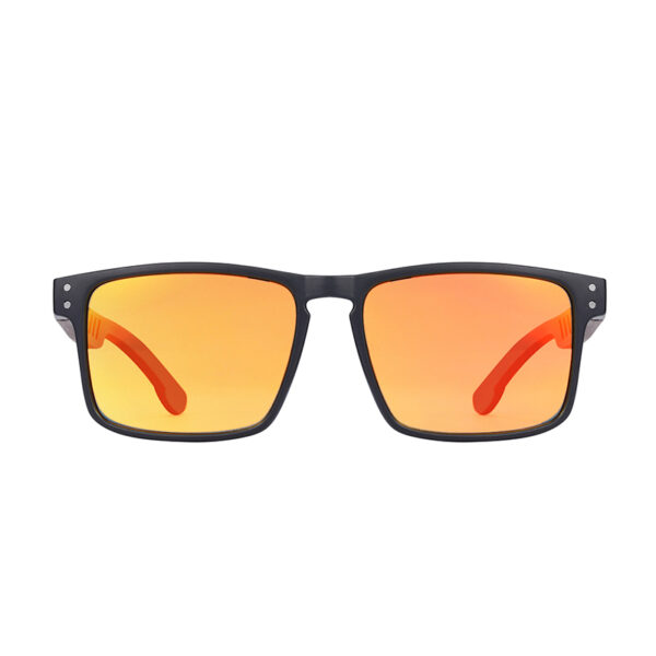 BARCUR – Γυαλιά Ηλίου Walnut Square Style με Orange Polarized Φακό (4018)