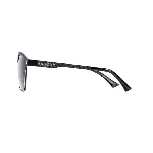 BARCUR - Γυαλιά Ηλίου Clubmaster Style Stainless Μαύρος Σκελετός & Gray Φακός Polarized (8600)