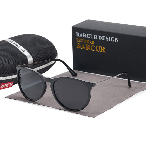 BARCUR - Γυαλιά Ηλίου Wayfarer Style GunBlack Σκελετός & Μαύρος Φακός Polarized (2127)