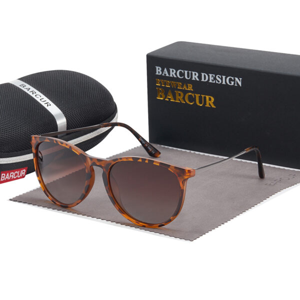 BARCUR - Γυαλιά Ηλίου Wayfarer Style Leopard Σκελετός & Tea Φακός Polarized (2127)