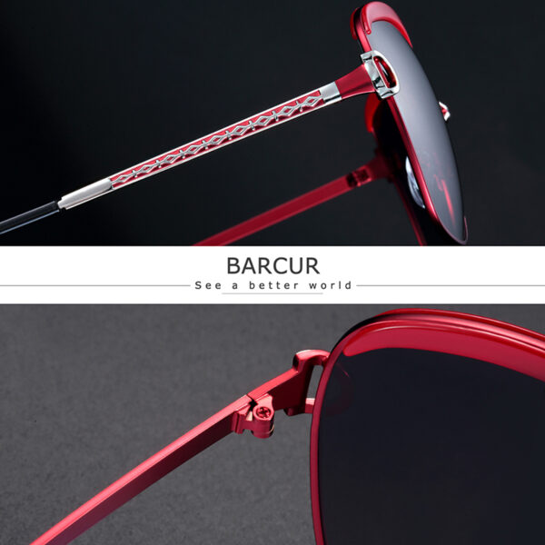 BARCUR - Γυαλιά Ηλίου Lifestyle Κόκκινος Σκελετός & Μαύρος Φακός Polarized (8712)