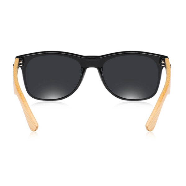 BARCUR - Γυαλιά Ηλίου Bamboo Wayfarer Style Μαύρα με Μαύρο Polarized Φακό (4175)
