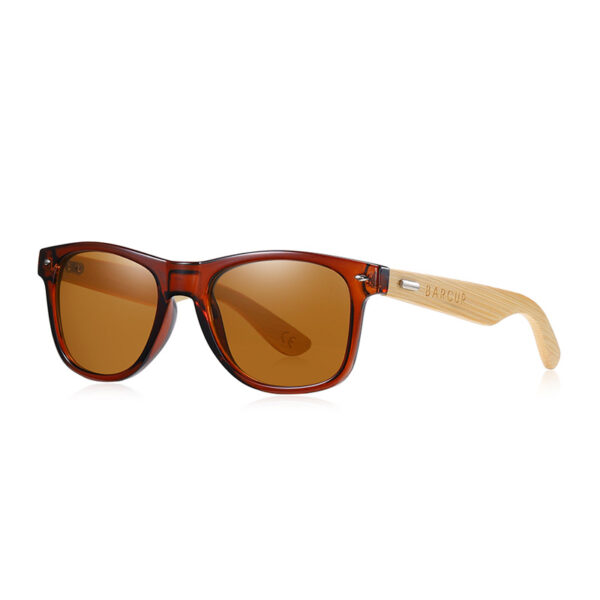 BARCUR - Γυαλιά Ηλίου Bamboo Wayfarer Style Tea με Tea Polarized Φακό (4175)