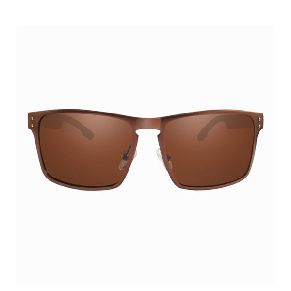 BARCUR - Γυαλιά Ηλίου Square Style Stainless Καφέ Σκελετός & Tea Φακός Polarized (A8580)
