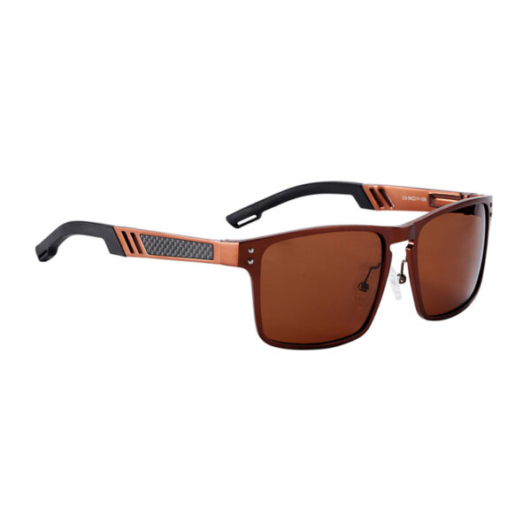 BARCUR - Γυαλιά Ηλίου Square Style Stainless Καφέ Σκελετός & Tea Φακός Polarized (A8580)