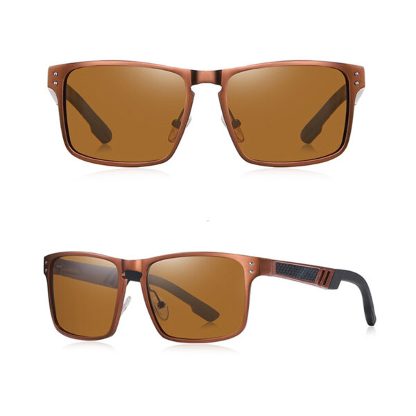 BARCUR - Γυαλιά Ηλίου Square Style Stainless Καφέ Σκελετός & Tea Φακός Polarized (A8580)