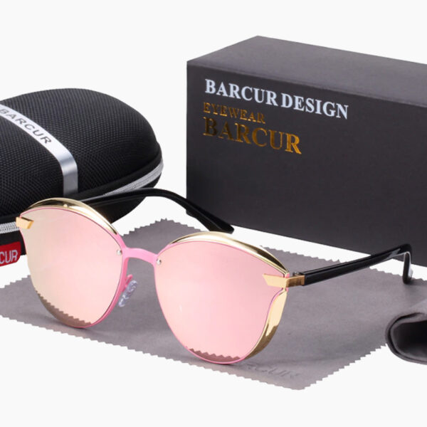 BARCUR - Γυαλιά Ηλίου Lifestyle Gold/Black Σκελετός & Rose Φακός Polarized (8705)