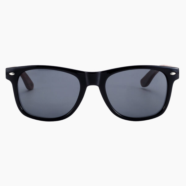 BARCUR - Γυαλιά Ηλίου Walnut Wayfarer Style Μαύρα με Black Polarized Φακό (8700)