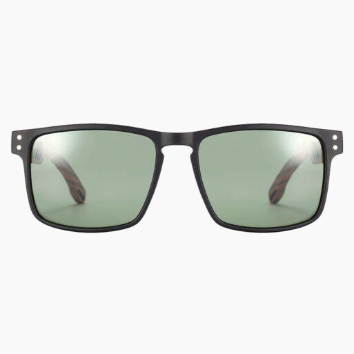 BARCUR – Γυαλιά Ηλίου Zebrawood Square Style με Greenkish Polarized Φακό (4020)