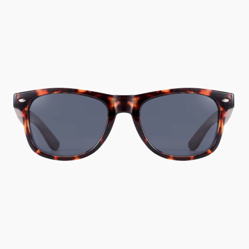 BARCUR - Γυαλιά Ηλίου Walnut Wayfarer Style Leopard με Black Polarized Φακό (8700)