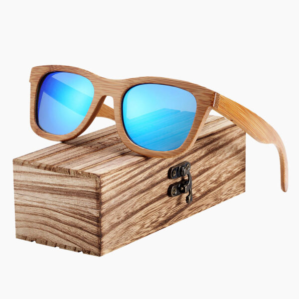 BARCUR - Γυαλιά Ηλίου Bamboo Upturned Style με Μπλε Polarized Φακό (5210)