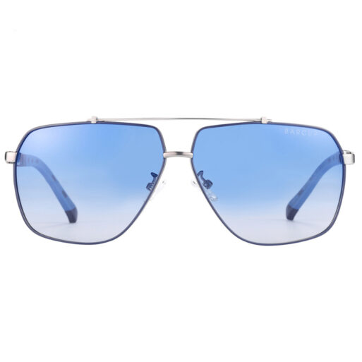BARCUR – Γυαλιά Ηλίου Pilot Stainless Μπλέ/Ασημί Σκελετός & Ημιδιάφανος Μπλε Φακός Polarized (8769)