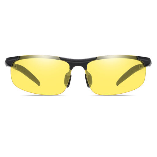 BARCUR – Γυαλιά Ηλίου Active Stainless Μαύρος Σκελετός & Ημιδιάφανος Κίτρινος Φακός Polarized (6010)