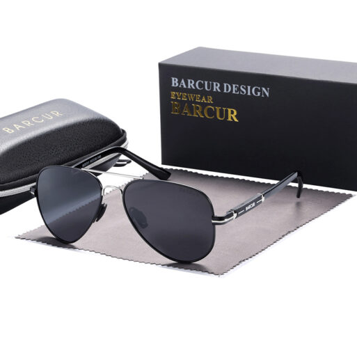 BARCUR – Γυαλιά Ηλίου Pilot Stainless Grey Σκελετός & Grey Φακός Polarized (8721)